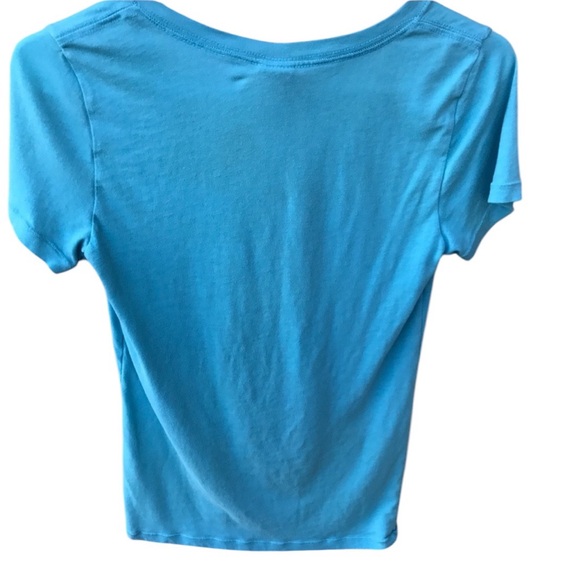 Victoria's Secret Pink V neck blue & white Tee! - Picture 2 of 6